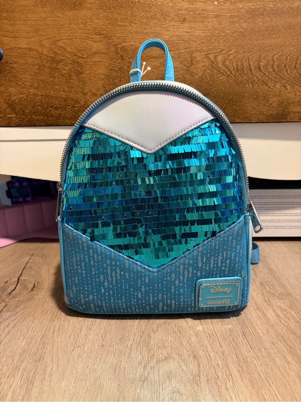 Loungefly Frozen Elsa Sequin Mini Backpack Disney